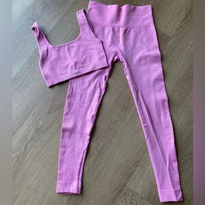 Set Active Sculptflex Box Cut Bra and Leggings - Flamingo Pink Size Small